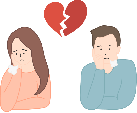 한숨 쉬는 커플 이미지