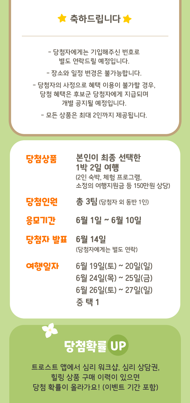 힐링여행 이벤트 최종 결과 - 참여자들의 힐링 경험과 소감 공유